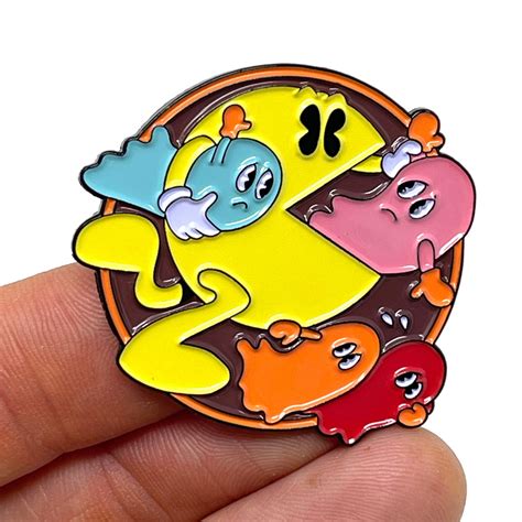 Pac Man Chomping On Ghosts Blinky Pinky Inky And Clyde Etsy