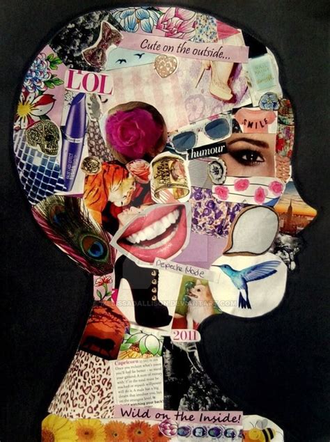 An Image Of A Womans Face With Many Different Things On It And The Words