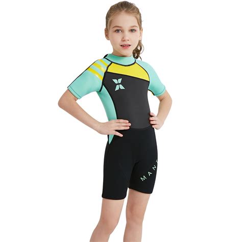 2018 Fashion Short Sleeve Girl Children Swimwear Wetsuit Sailing Suit