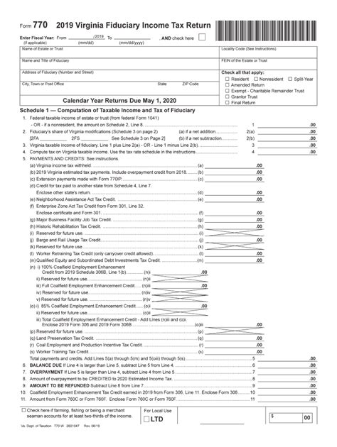 Virginia Form 770 Instructions 2020 Fill Out And Sign Online Dochub
