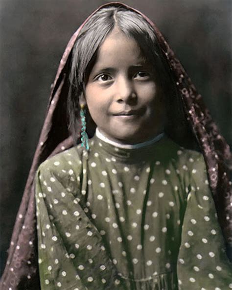 colorized photo tewa pueblo native american indian girl etsy