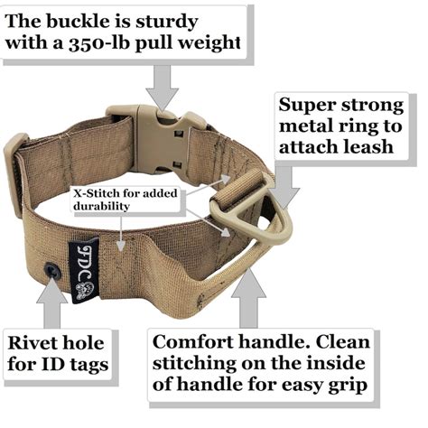 Heavy Duty Dog Tactical Collar With Handle K9 Military Etsy