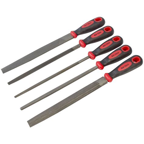 5pc 8 200mm Soft Grip Assorted Engineer Metal File Set Heavy Duty