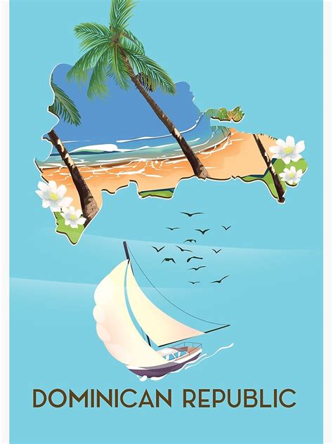(please note that some of the tour operators include the tourist card in their packages.) "Dominican Republic map travel poster." Art Print by vectorwebstore | Redbubble
