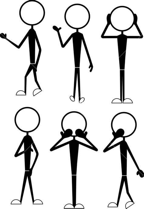 Stick Figure Cartoons Poses Royalty Free Stock Image Storyblocks