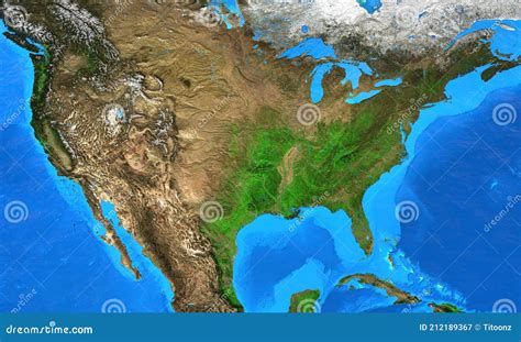 High Resolution Physical Map Of The Usa Stock Illustration