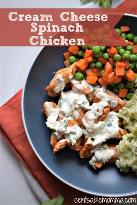 The best chicken parmesan recipe, made a bit healthier! Cream Cheese Spinach Chicken Recipe - Centsable Momma