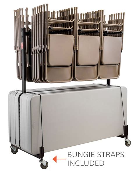 Hanging Folding Chair And Table Storage And Transport Cart Holds Up