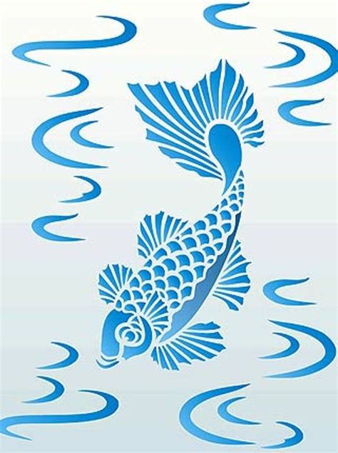 Koi Stencil 2 © | Etsy | Fish stencil, Stencil patterns templates