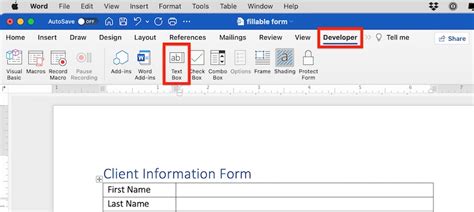 How To Quickly Create A Fillable Form In Microsoft Word