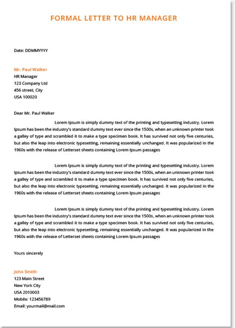 Formal Letters Examples For Students Top Form Templates Free