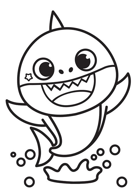 Coloriage Simple De Baby Shark Baby Shark Kids Coloring Pages
