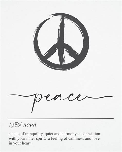 Peace Definition Peace Printable Wall Art Peace Digital Etsy 日本