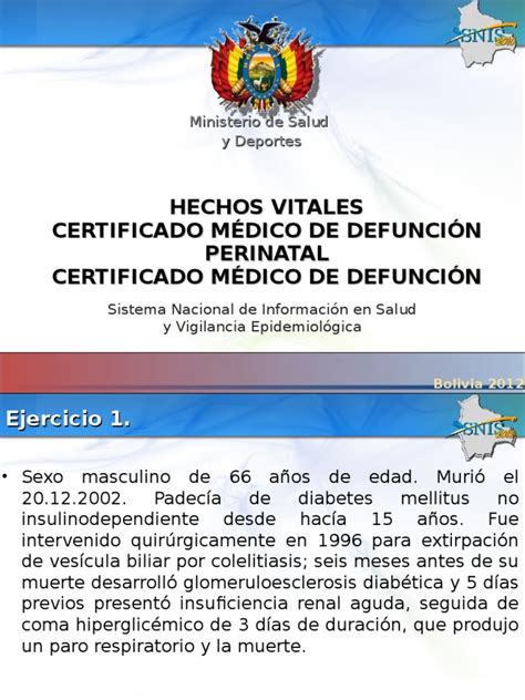 Certificado De Defuncion Bolivia Muerte Ética Profesional