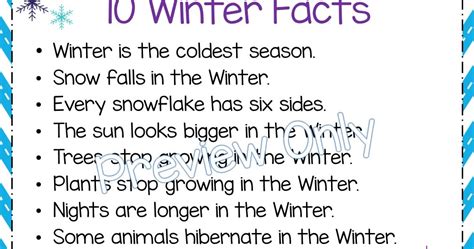 Daughters And Kindergarten 10 Winter Facts For Kids