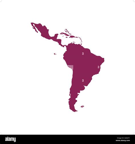 Mapa De América Latina Púrpura Silueta Ilustración Vectorial Backgorund