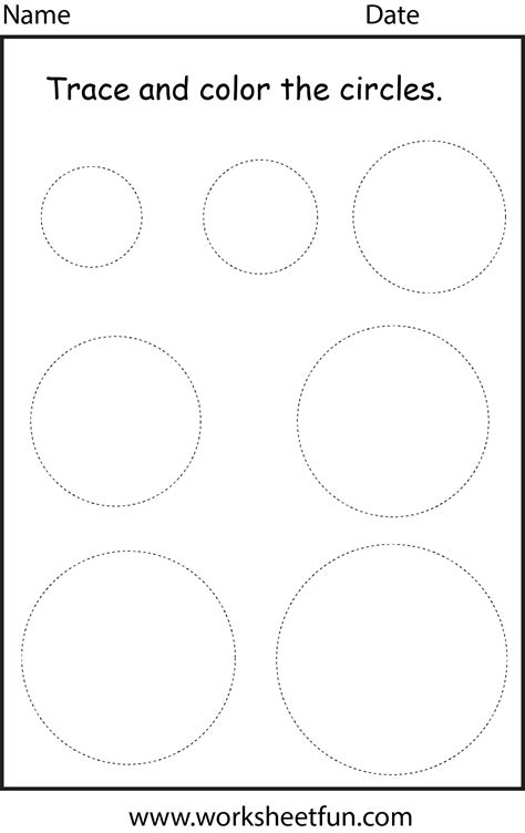 Shape Tracing – Circle – 1 Worksheet / FREE Printable Worksheets