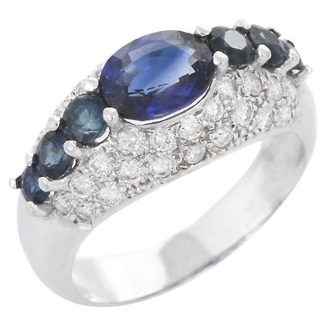 Customizable Exquisite Deep Blue Sapphire Diamond Engagement Ring In
