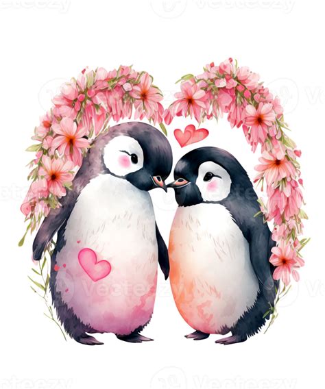 Free Two Cute Penguins In Love 22688359 Png With Transparent Background