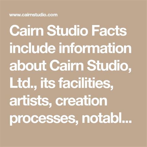 Cairn Studio Facts Include Information About Cairn Studio Ltd Its