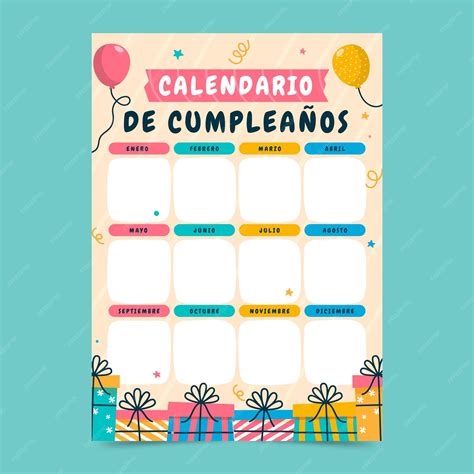 Actualizar 29 Imagen Calendario De Cumpleaños Para Oficina Editable