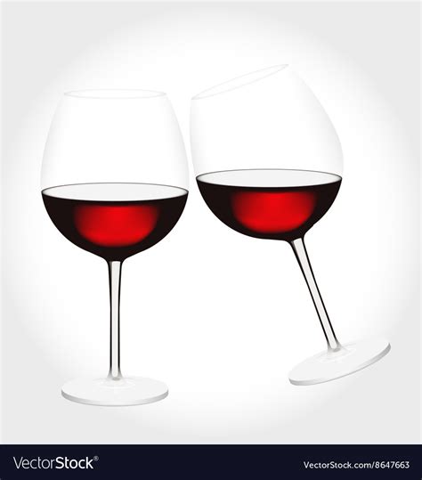 Two Glasses Of Red Wine Clink Royalty Free Vector Image