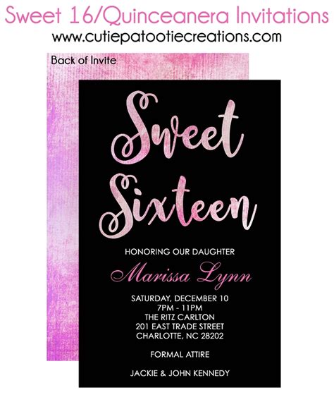 Find amazing sweet 16 invitations that are easily customizable at designcap's free invitation maker! Pink Watercolor Sweet 16 Invitations, Quinceanera ...