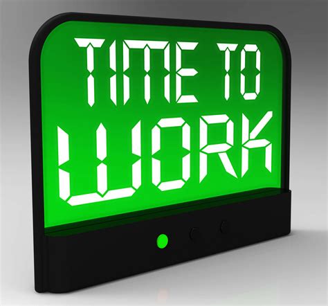 Time To Work Message Shows Start Jobs Or Employment Royalty Free Stock