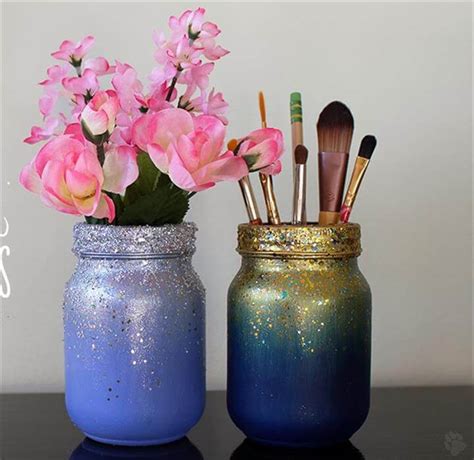 To make these adorable mason jars, you need metallic glass paint, snowflake stencils, a paint dauber. 35 DIY Glitter Mason Jar Tutorial | DIY to Make
