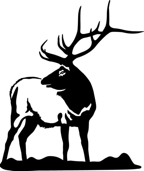 Bull Elk Silhouette Clip Art