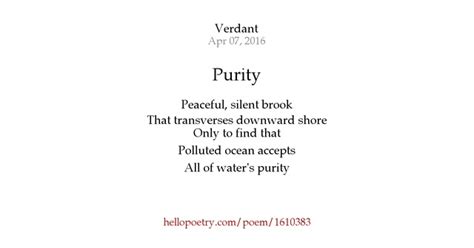 Purity By Verdant Quo Hello Poetry