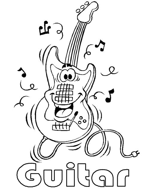 Electric Guitar Coloring Page - Free Printable Coloring Pages for Kids