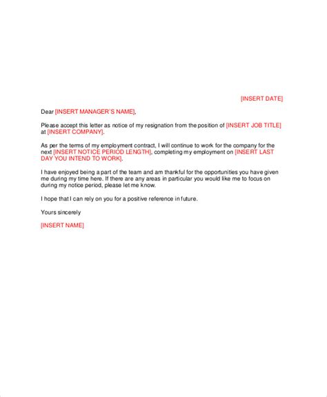 Free 11 Sample Manager Resignation Letter Templates In Pdf Ms Word