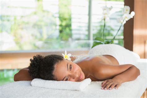 Gorgeous Woman Lying Massage Table Salt Treatment Back Photos Free