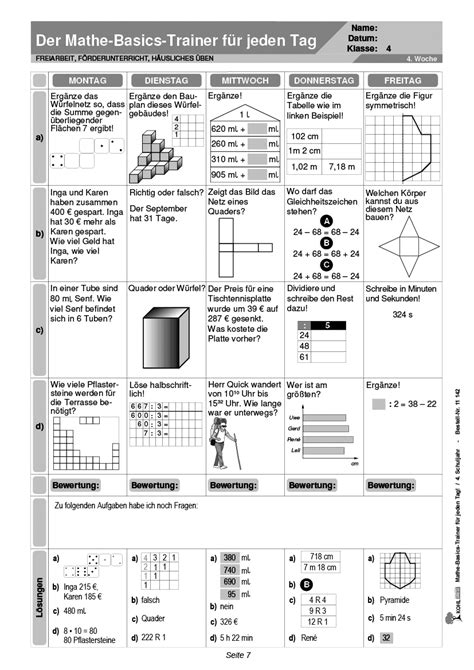 The main objective of this website is to provide quality study material to all students (from 1st to 12th class of any board) irrespective of their background as our motto is education for everyone. Mathe-Basics-Trainer / Klasse 4 PDF, ab 9 J., 56 S ...