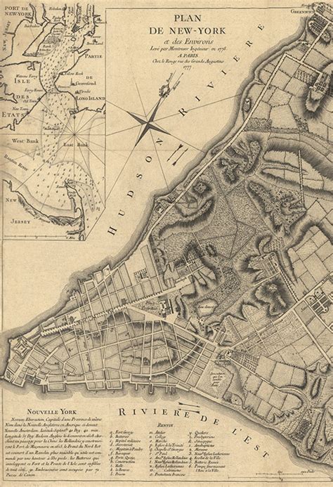 Manhattan Map New York Nyc 1700s Print Historical Etsy