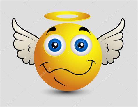 Feliz Ángel Emoji Smiley Emoticon — Vector De Stock 98063120