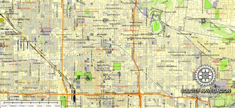 Phoenix Arizona Us Map Vector Printable Atlas 49 Parts City Plan