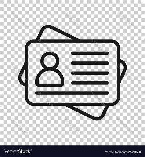 Id Card Icon In Transparent Style Identity Tag Vector Image