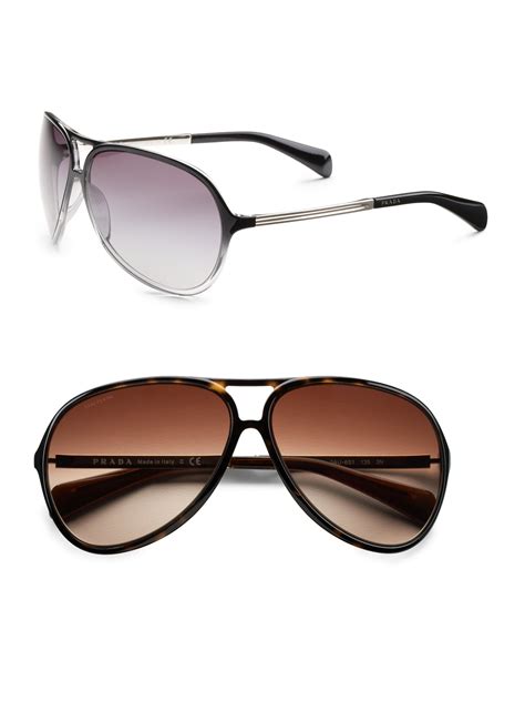 Lyst Prada Aviator Sunglasses In Brown For Men