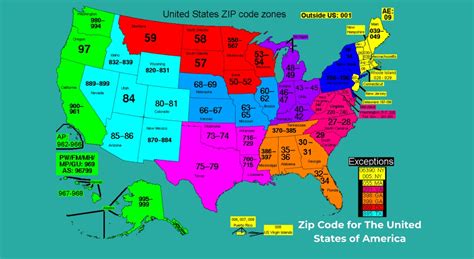 List Of Zip Codes For United States Of America