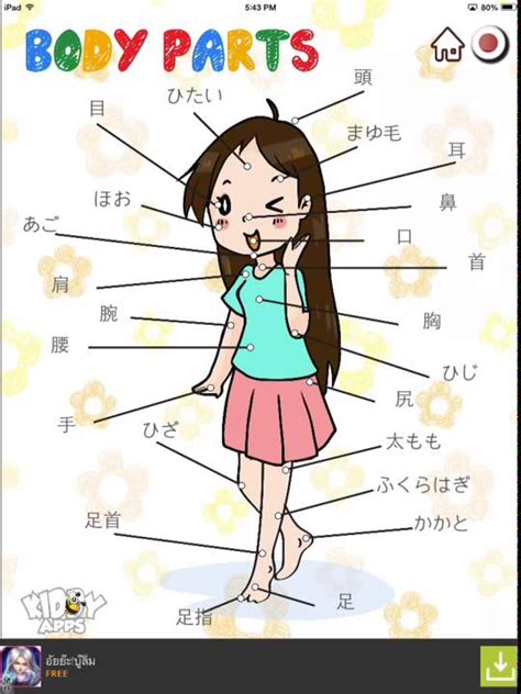 ✓ free for commercial use ✓ high quality images. Body Parts in Japanese language (Body Parts by KiDDy Apps ...