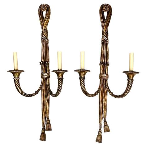 Pair Of Large Neoclassical Torch Sconces At 1stdibs Paired Torches