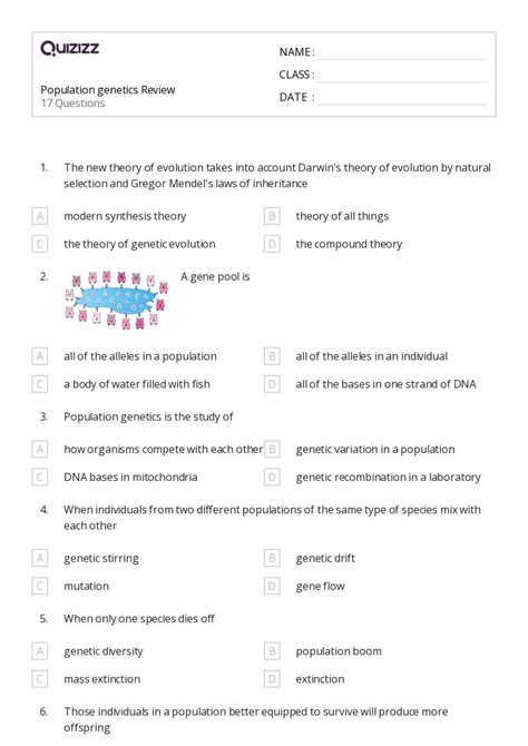 Printable Genetic Variation Worksheets Quizizz
