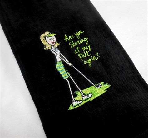 Golf Towel T For Her Funny Golf Are You Staring At My