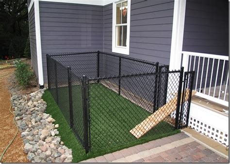 How to build the perfect dog kennel. idea for a backyard dog run right off the porch or deck ...