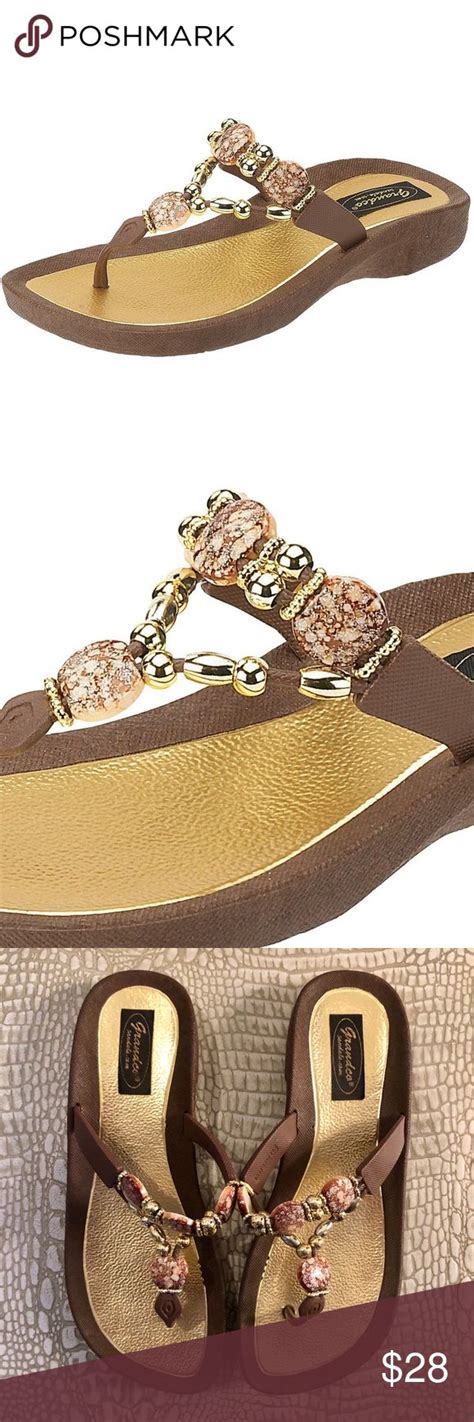 Last Chance Grandco Jeweled Sandals Brown Size 9 Jeweled Sandals