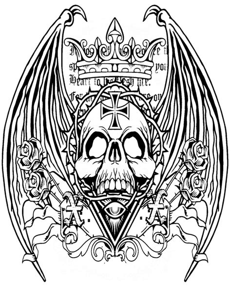 Skulls Of Hell Coloring Gothic Horror For Adults Home Of Rachel