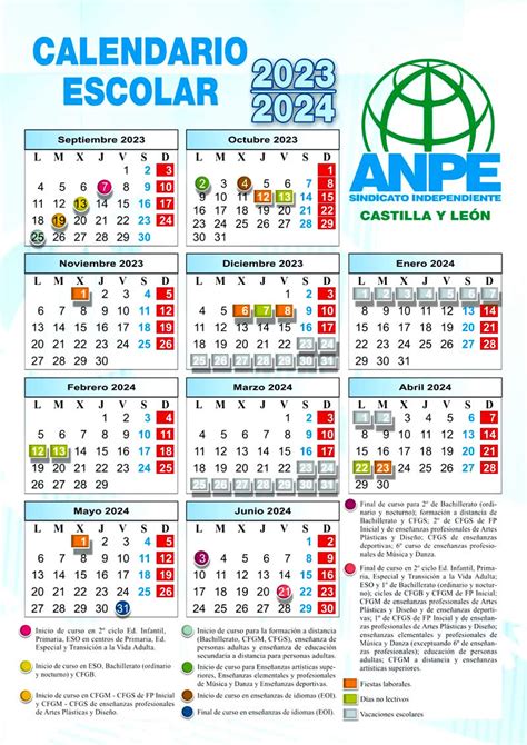 Calendario Escolar Castilla Y León 2023 A 2024