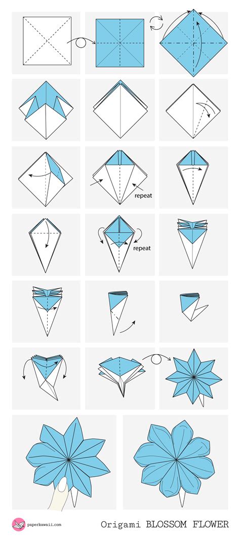 Traditional Lily Origami Diagram